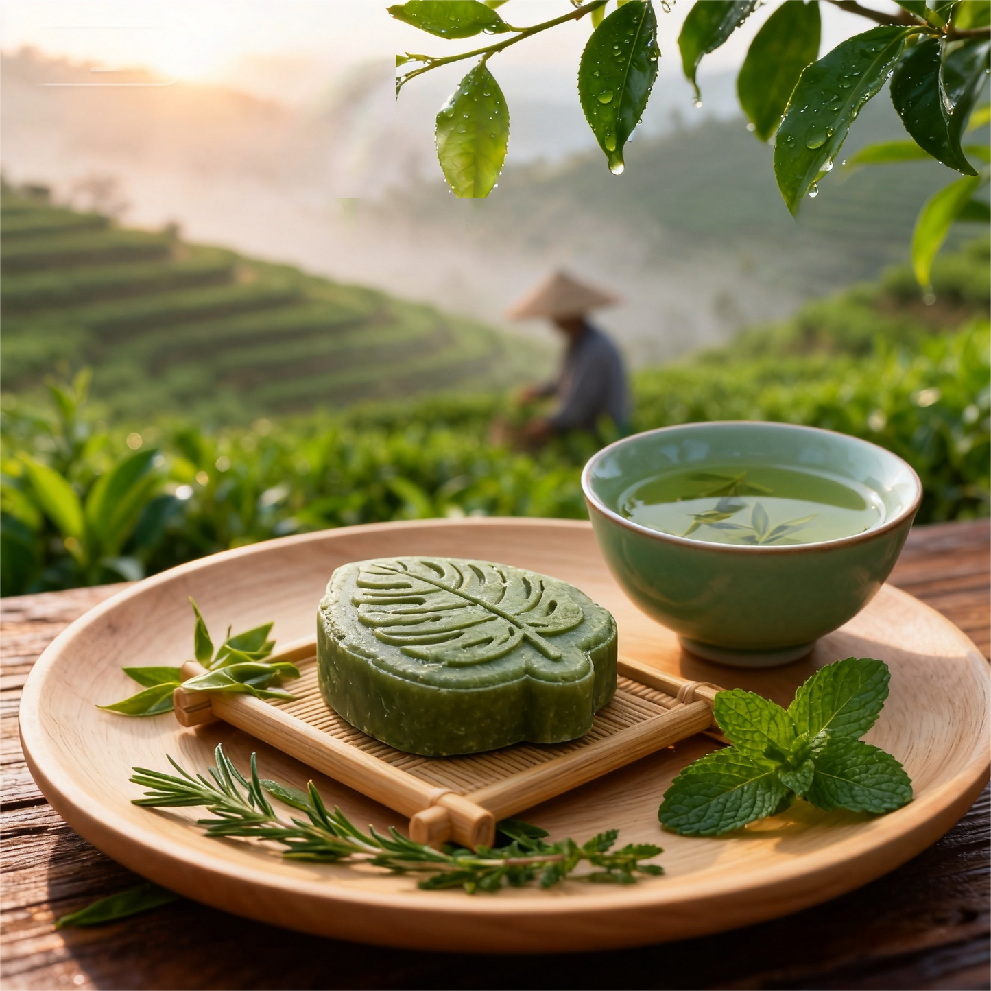 Handcrafted Green Tea & Mint Oil-Control Shampoo Bar