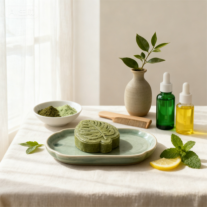 Handcrafted Green Tea & Mint Oil-Control Shampoo Bar