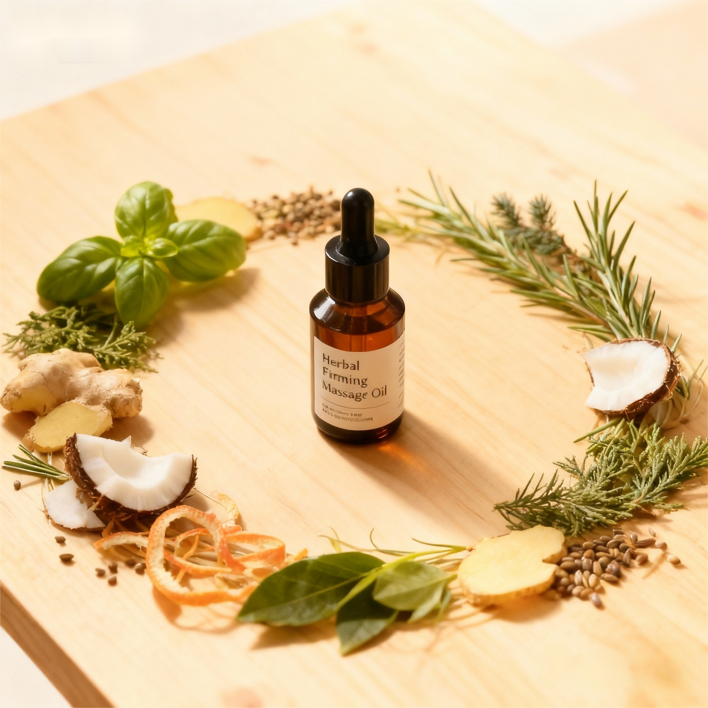 Herbal Firming Massage Oil — Botanical Aroma and Toned-Skin Care
