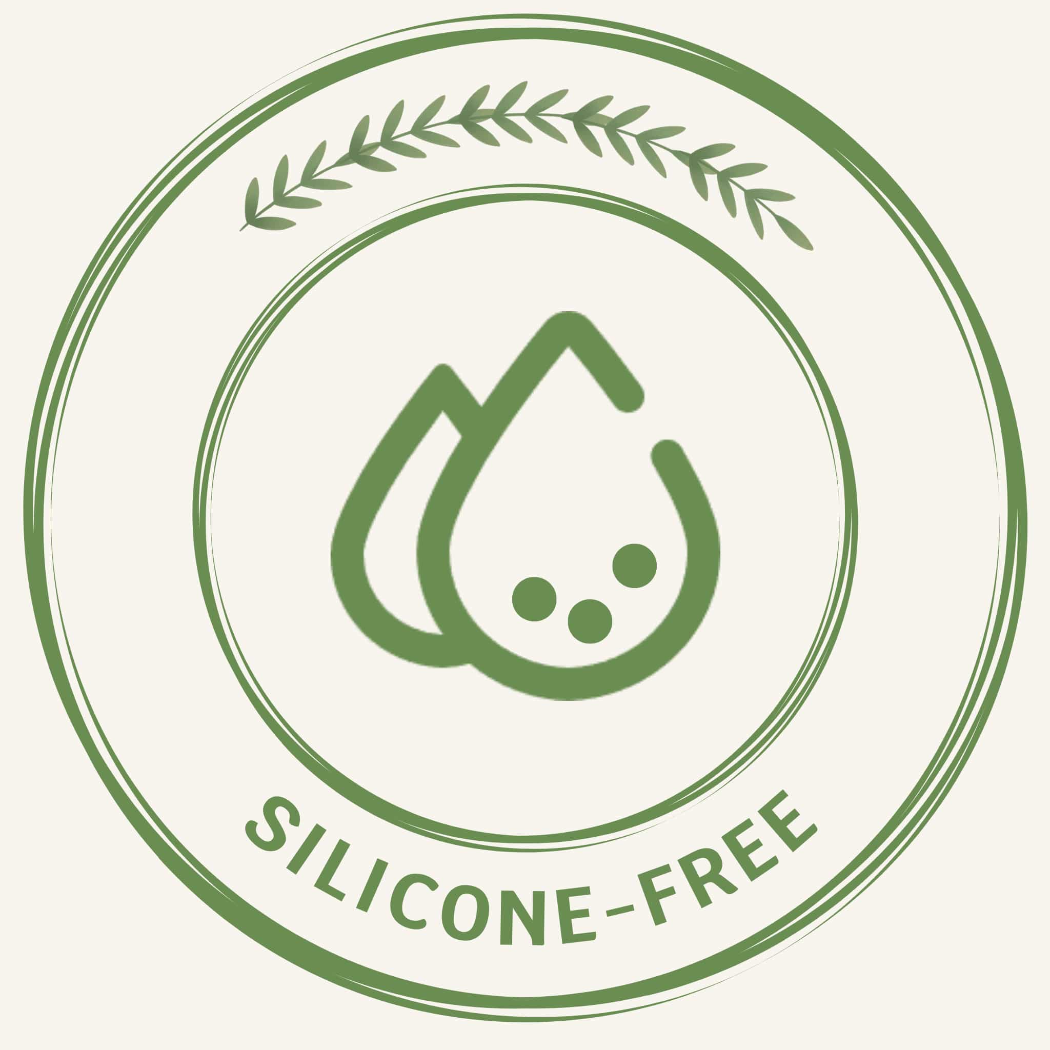 Silicone-free natural ingredients certification badge for clean shampoo bars.